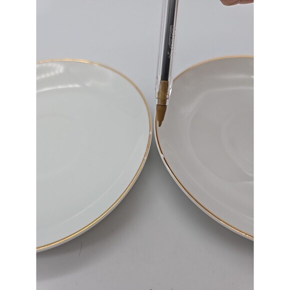 VTG  Noritake Occupied Japan Cup & Saucer Set of 6 White w Gold Trim Bone China - Picture 8 of 8